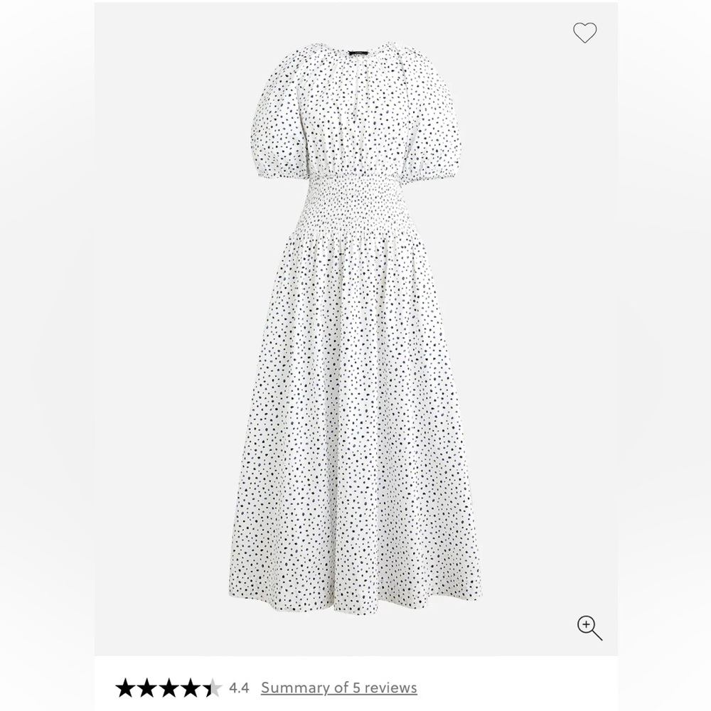 J. Crew White Maxi Dress with Dot Print